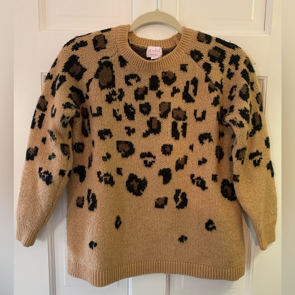 Isabel MATERNITY leopard print and tan sweater